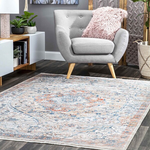 Nuloom Maxine Floral Medallion Area Rug 4ft x 6ft KKSL07A-406 - main